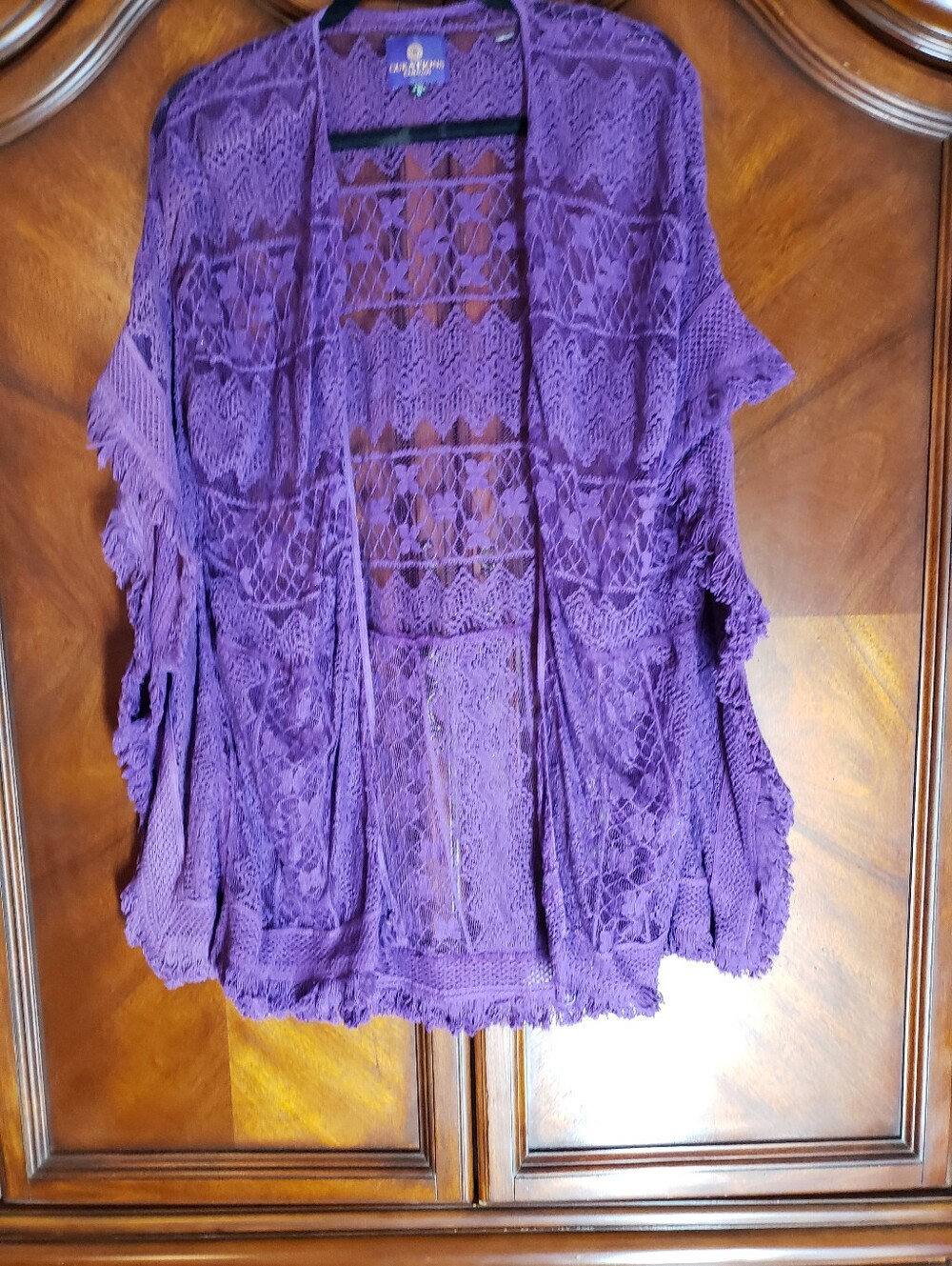 Purple Lace Open-Front Women’s Kimono Cardigan